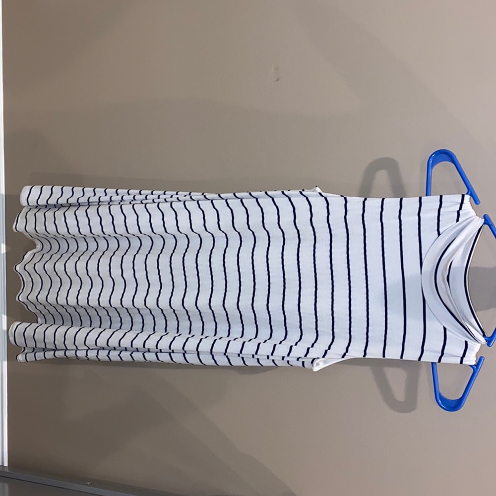 Black and white striped maxi dress